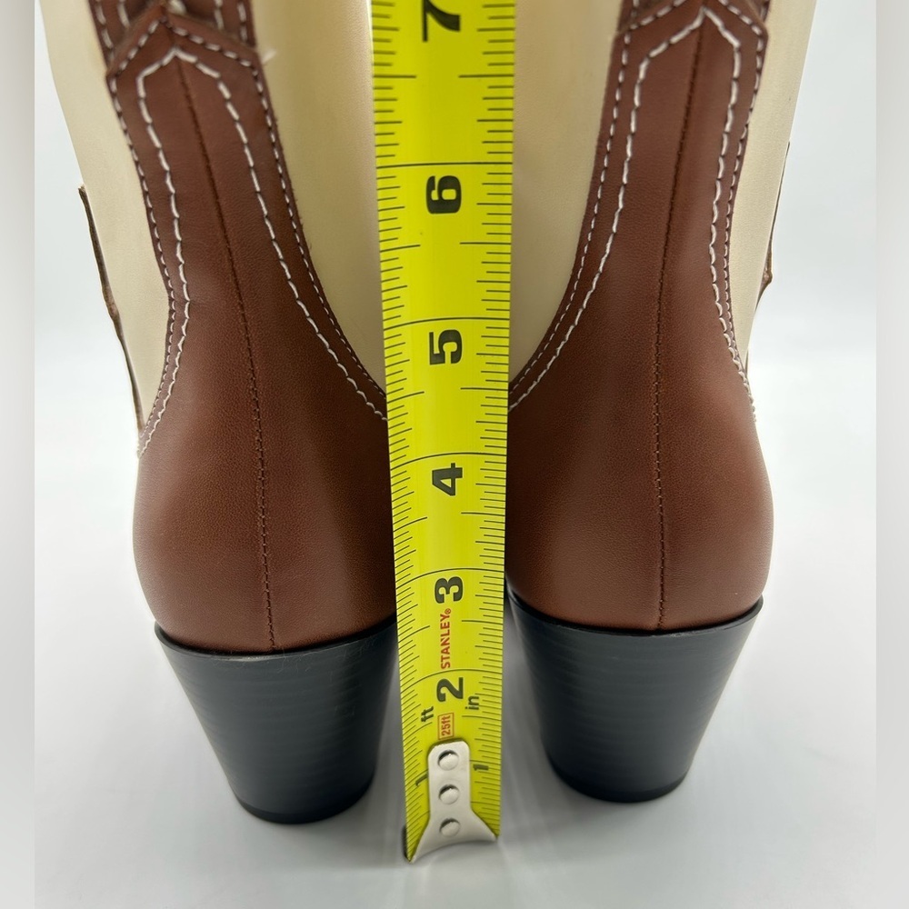 Zodiac Dawson Brown & Cream Vegan Tall Boots – Classic Western Beauty, Size 6M - Picture 6 of 13